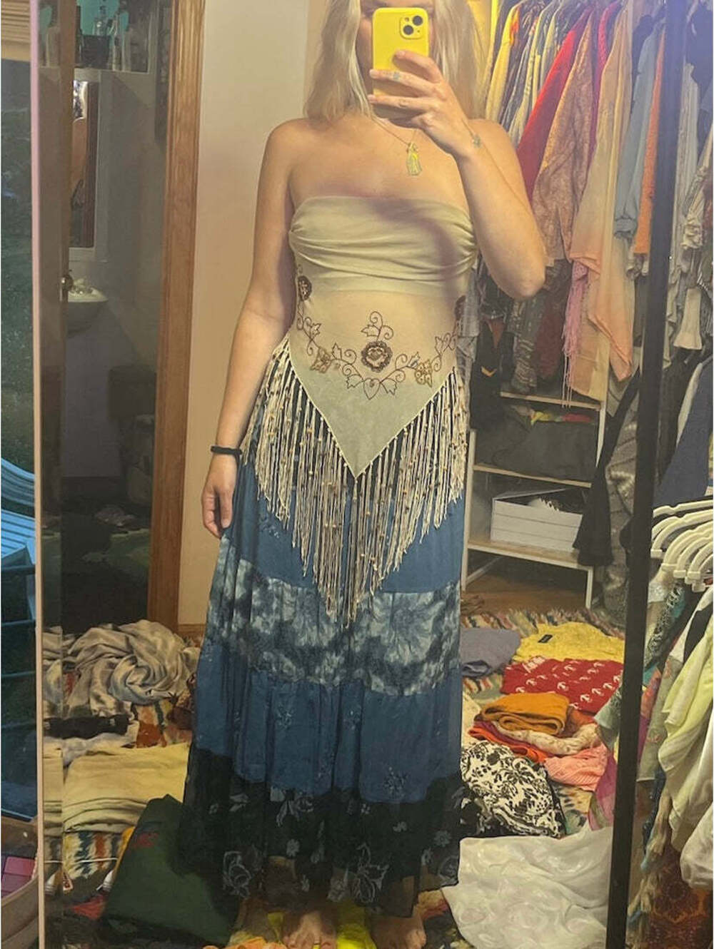 Blue Flowy Skirt